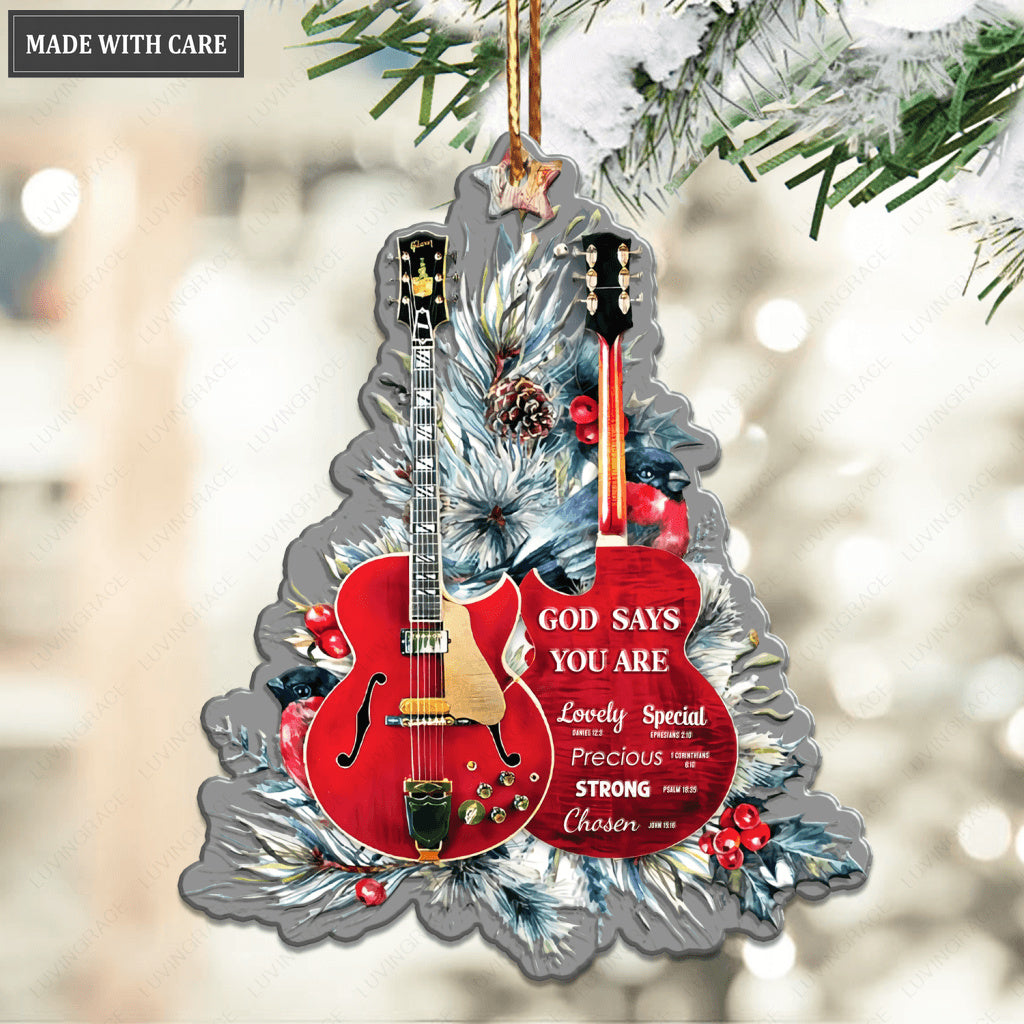 Christmas Guitar God Says You Are Ornament