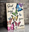 Colorful Butterflies God Says You Are Wall Art