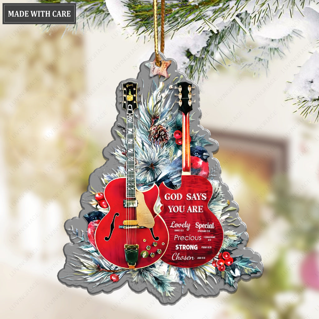 Christmas Guitar God Says You Are Ornament