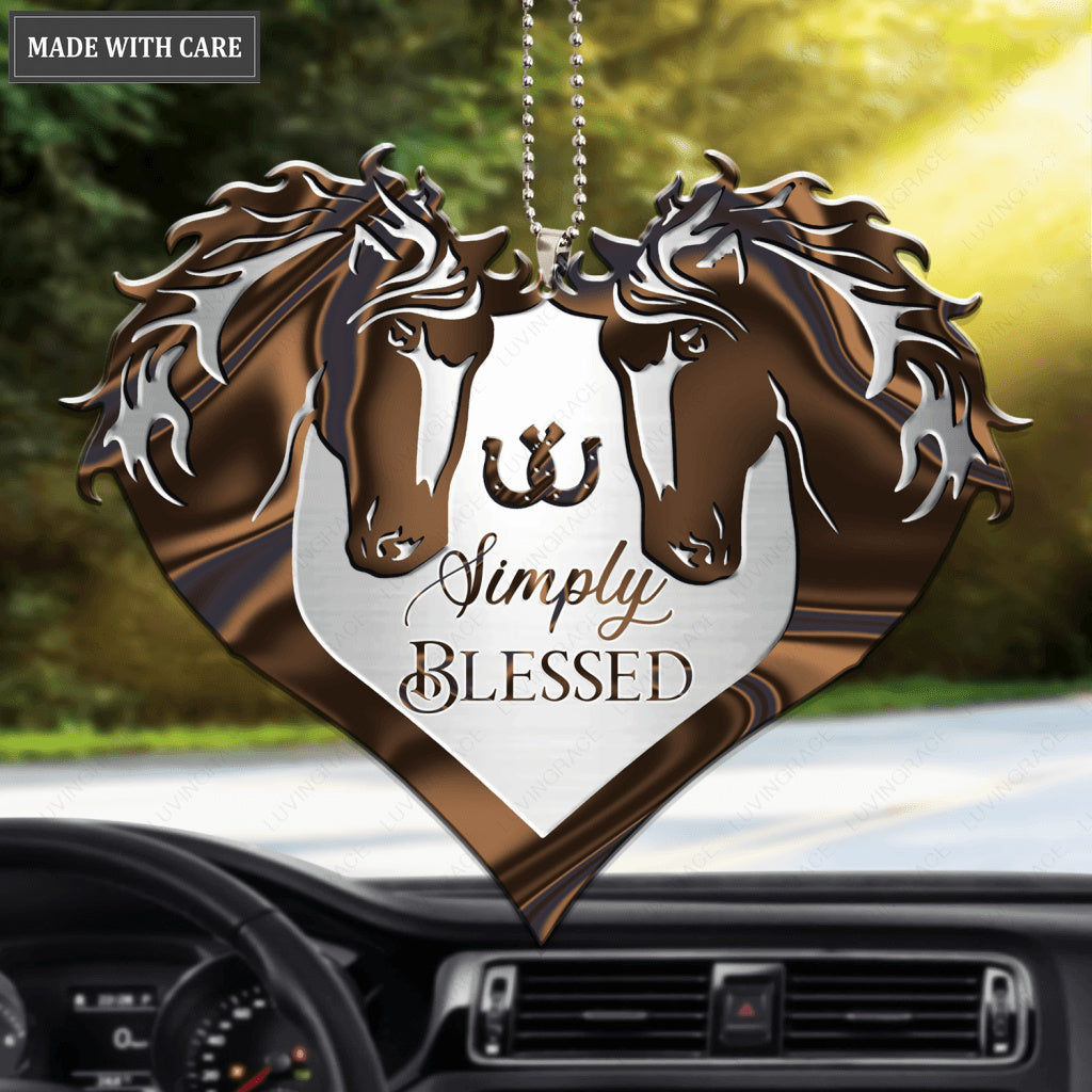 Hologram Horse Couple Simply Blessed Ornament