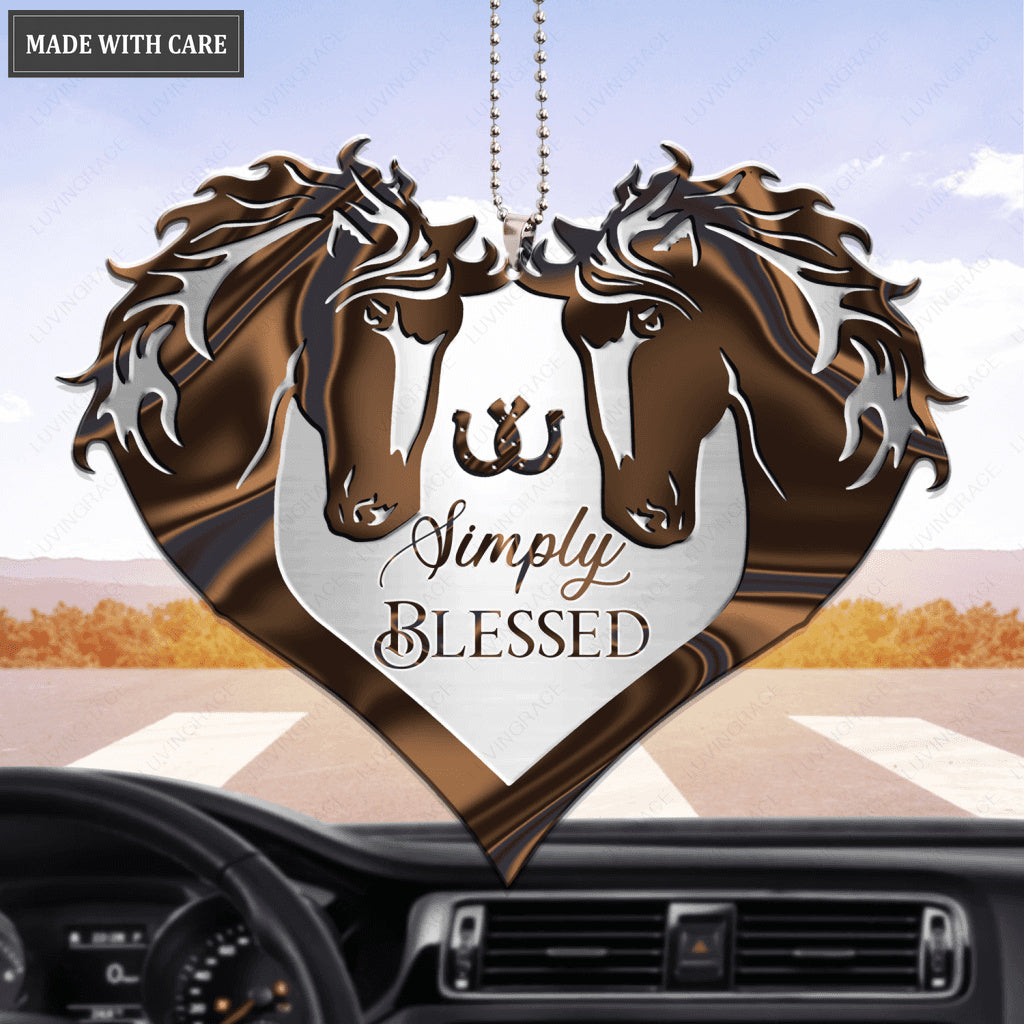 Hologram Horse Couple Simply Blessed Ornament