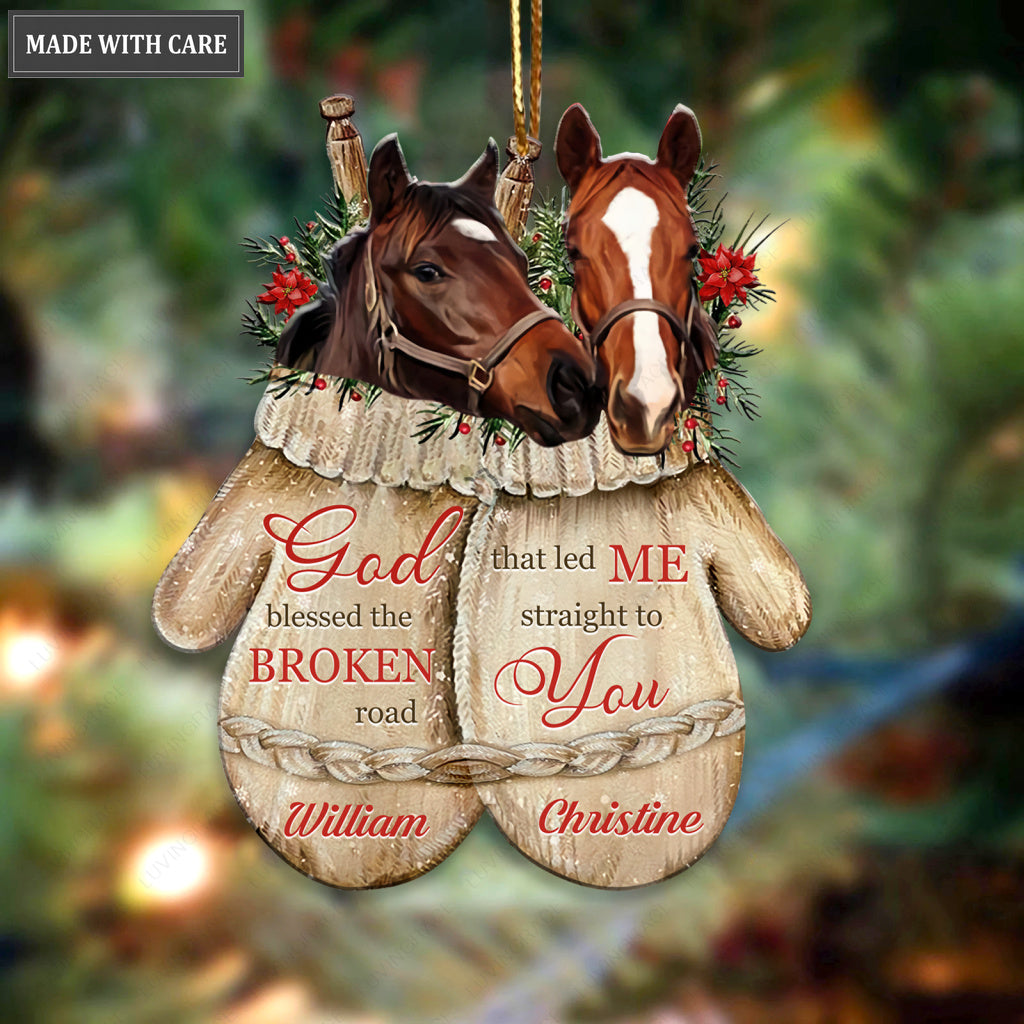 Horses In Gloves God Blessed Personalized Ornament