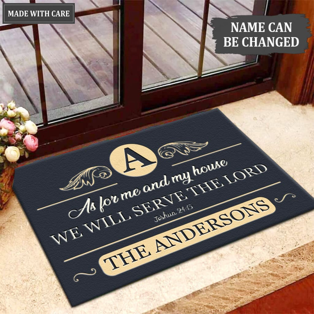 Luvingrace M83 Luxury Monogram Collection As For My House Personalized Doormat