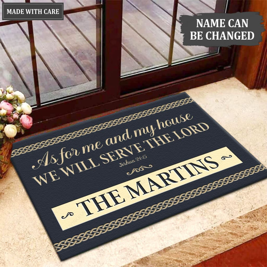 Luvingrace M85 Luxury Monogram Collection As For My House Personalized Doormat