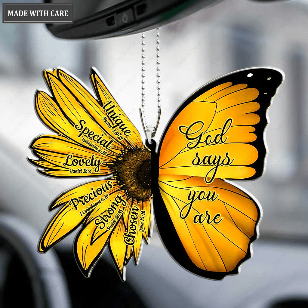 Flower Wings Butterfly God Says You Are Ornament