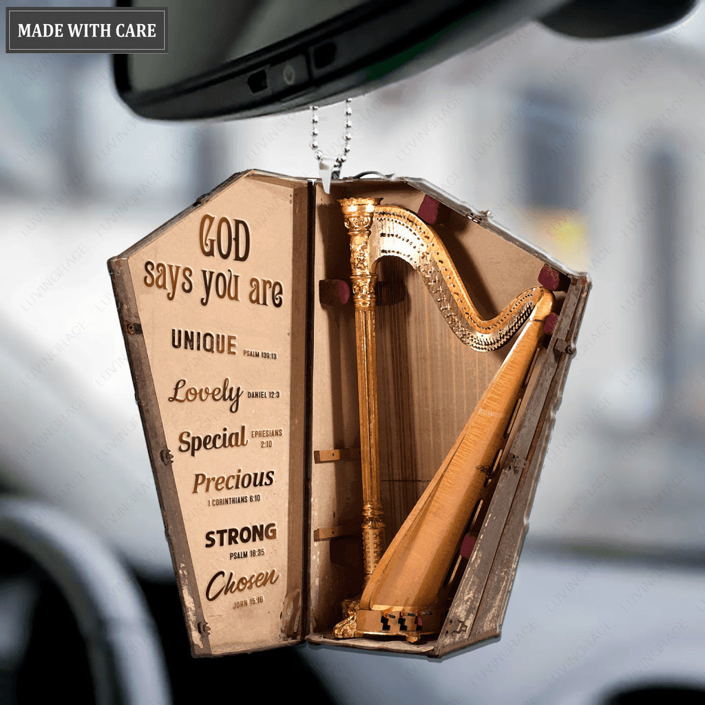 Harp With Case God Says You Are Ornament