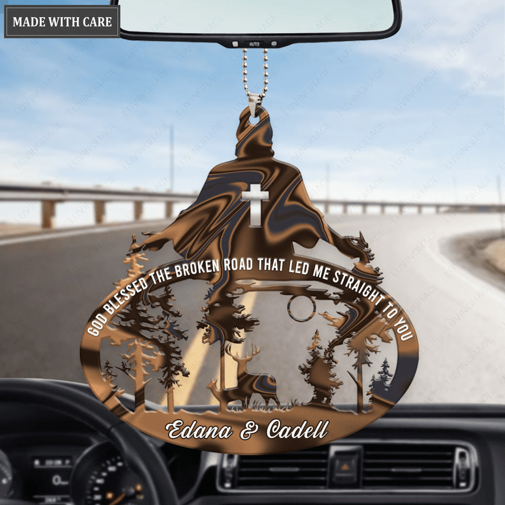 Jesus With Buck And Doe God Blessed Personalized Ornament