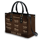 Dark Leather Texture Inspirational You Are Custom Leather Handbag - Personalized Custom Leather Bag