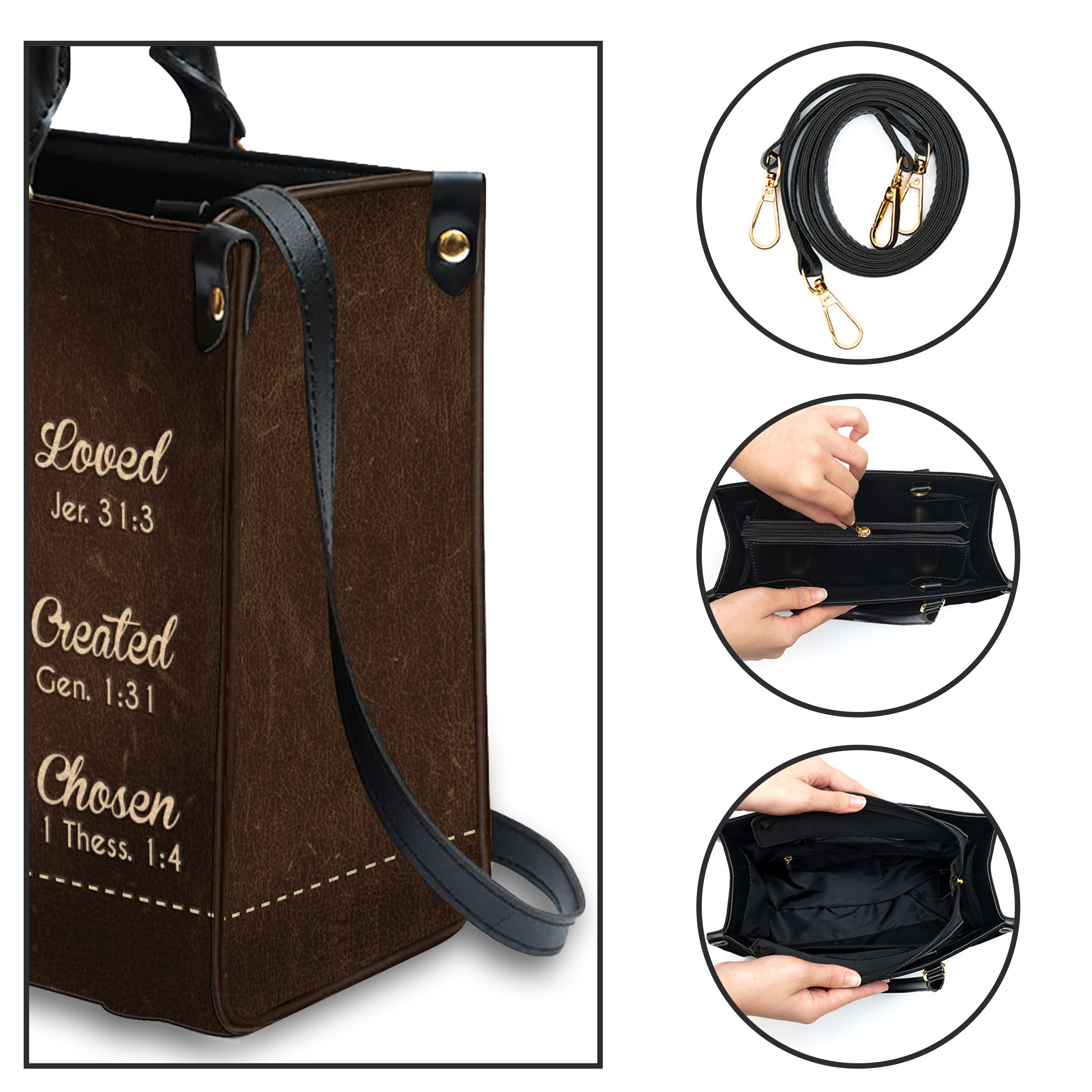 Dark Leather Texture Inspirational You Are Custom Leather Handbag - Personalized Custom Leather Bag
