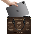Dark Leather Texture Inspirational You Are Custom Leather Handbag - Personalized Custom Leather Bag