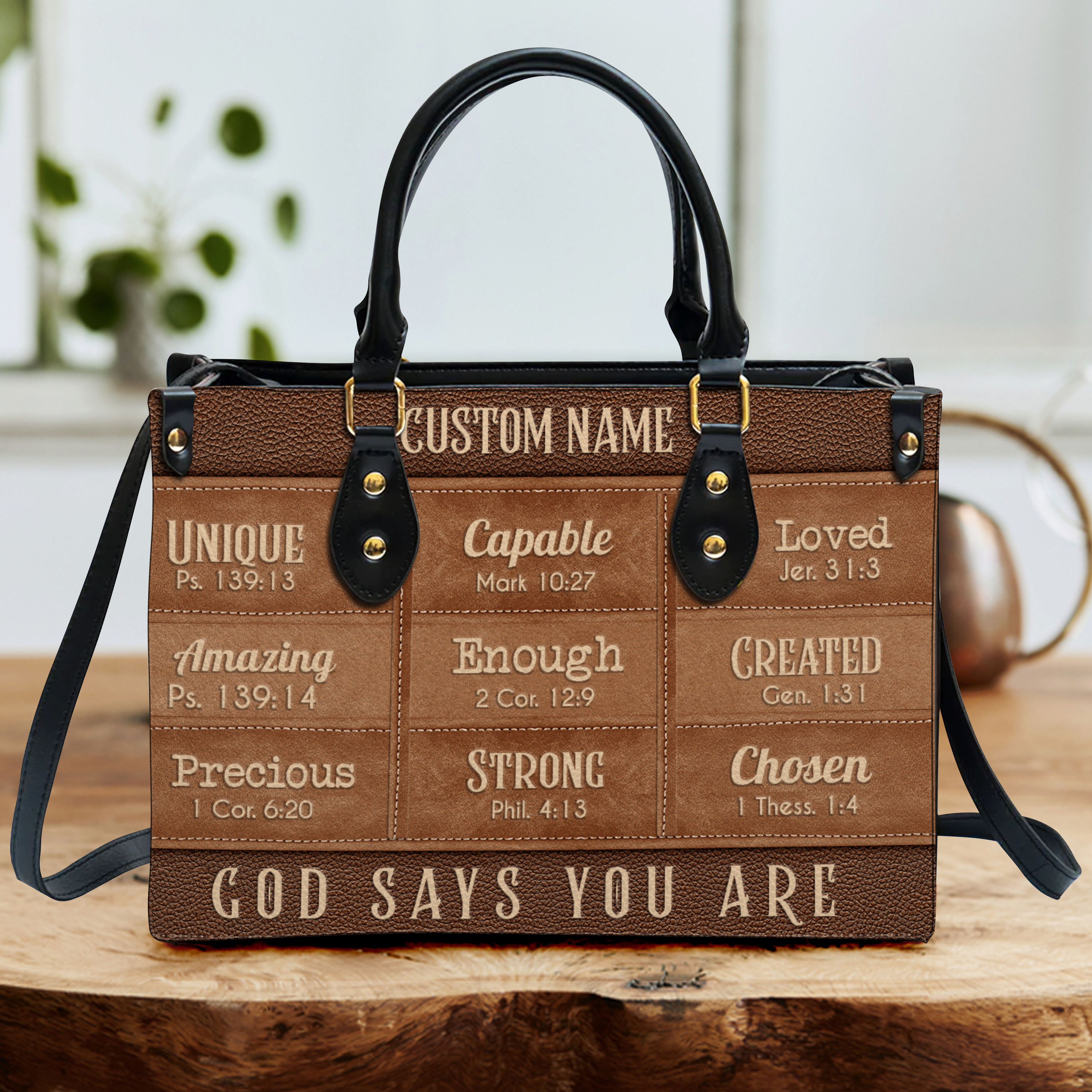 Leather Texture Inspirational You Are Custom Leather Handbag - Personalized Custom Leather Bag