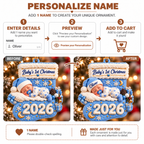 Personalized Baby’s First Christmas 2026 Ornament – Gift for BaBy