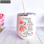 Personalized Glory Flowers Wine Tumbler