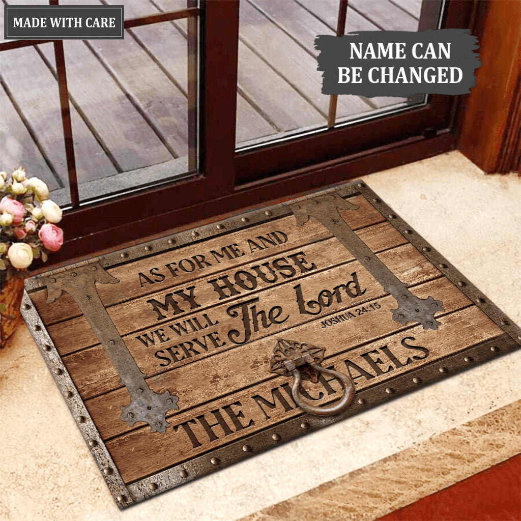 Personalized We Will Serve The Lord Trapdoor Doormat