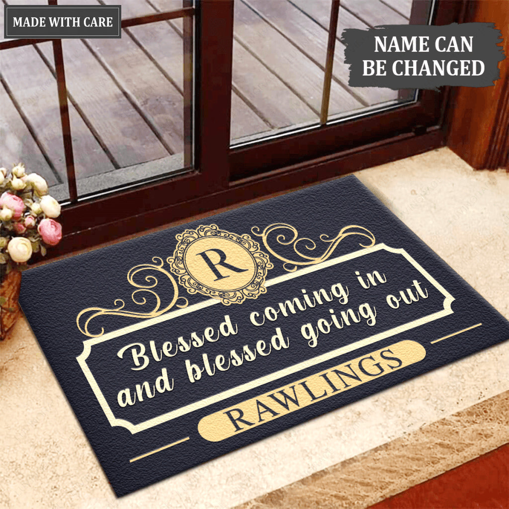Personalized Brown Blessed Coming In Doormat