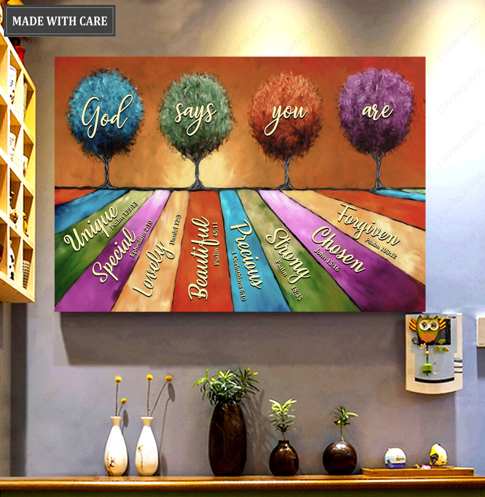 Colorful Trees God Says You Are Wall Art