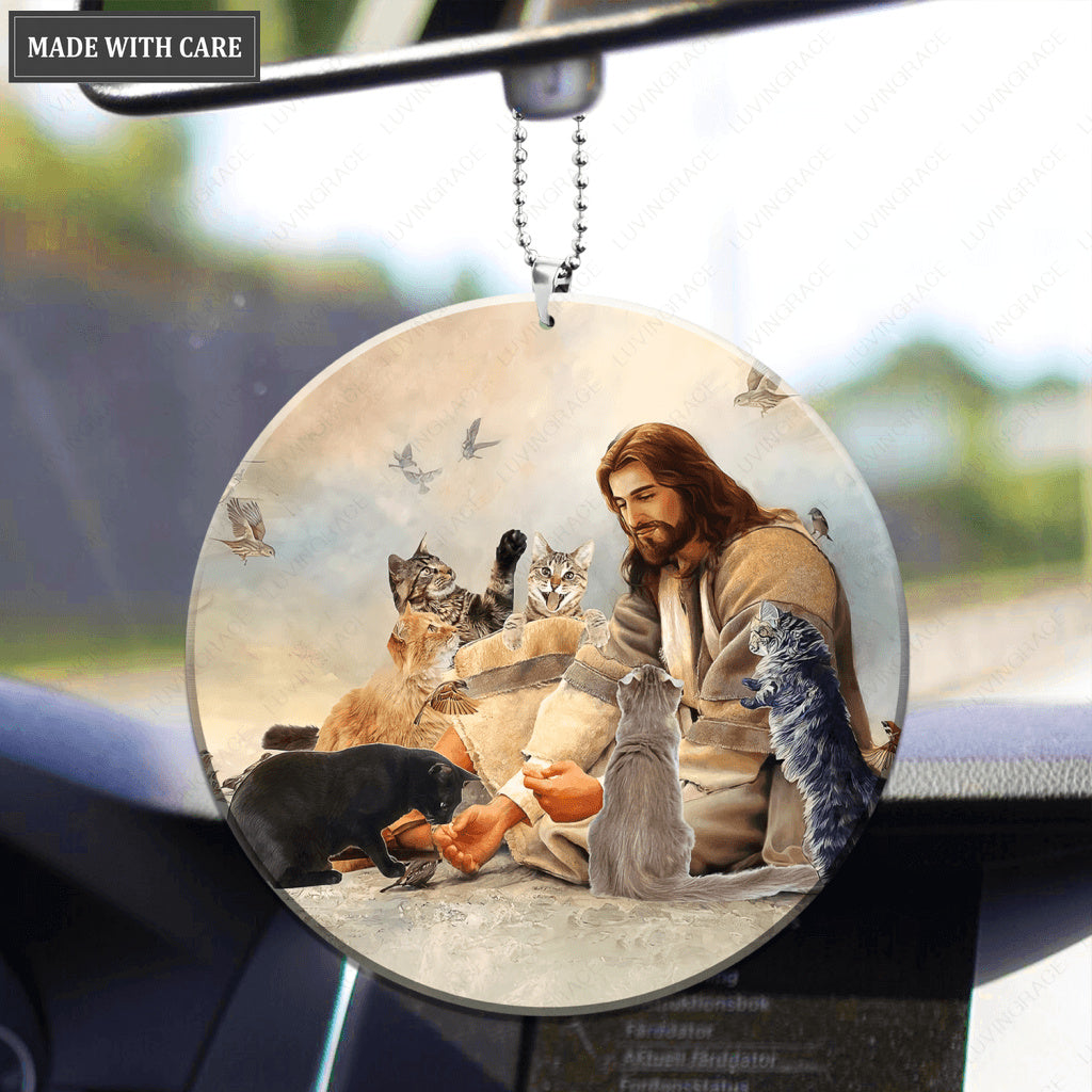 Jesus and the Cats Ornament