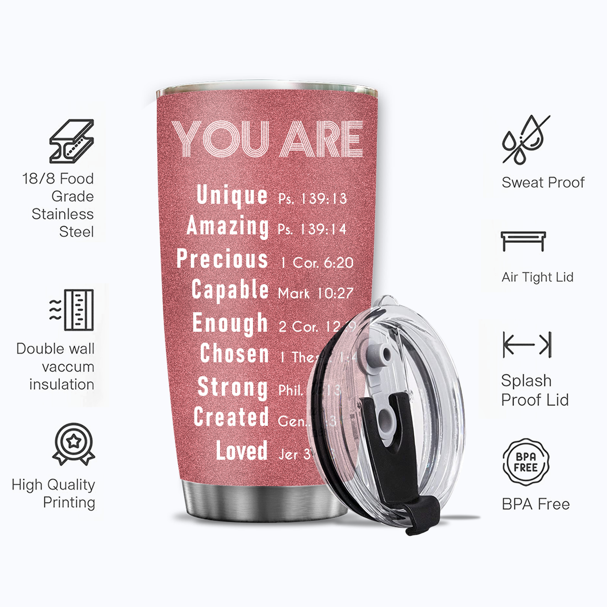 Pink Inspirational You Are Tumbler Custom Gift For Men Women - Personalized Stainless Steel Tumbler