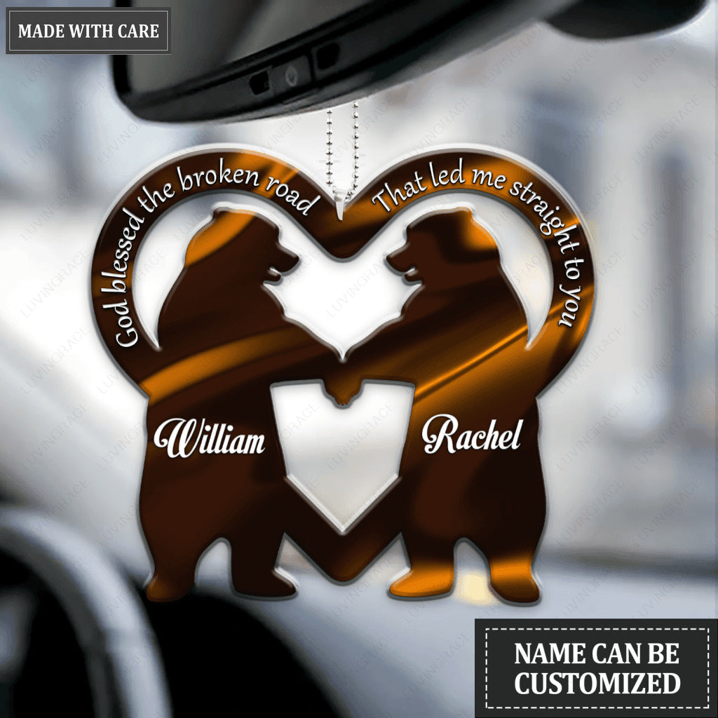 Bear Heart God Blessed Personalized Ornament