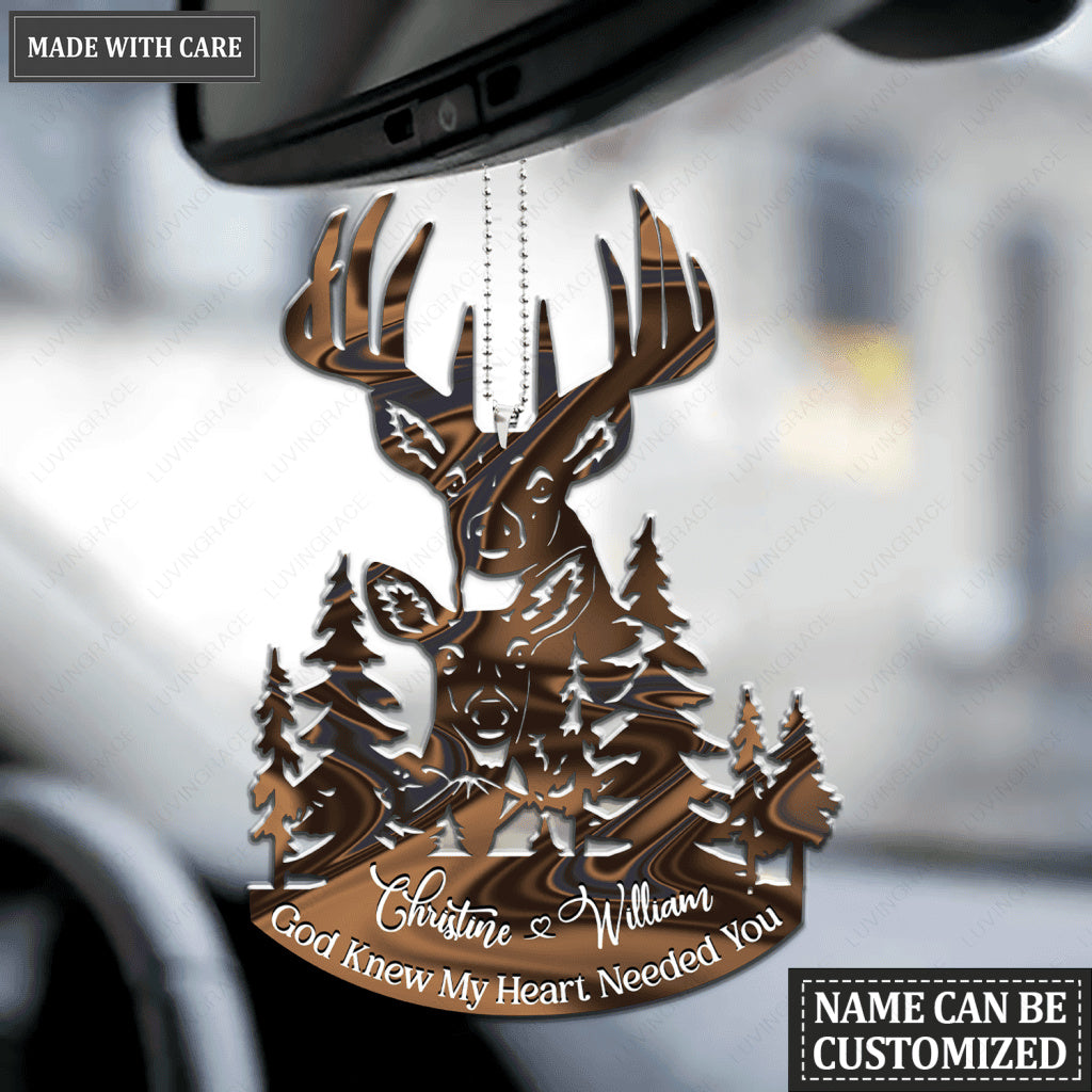 Buck And Doe God Knew My Heart Personalized Ornament