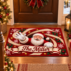 Personalized Christmas Santa Claus Welcome Doormat – Custom Family Name