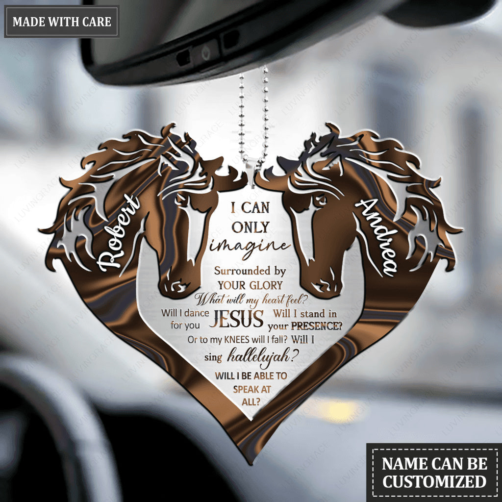 Heart Of Horses Surrounded By The Glory Personalized Ornament