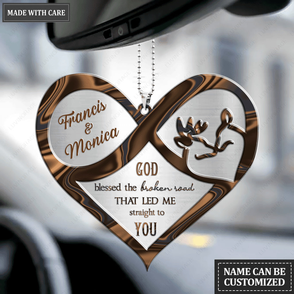 Hologram Infinity Heart Buck And Doe Personalized Ornament