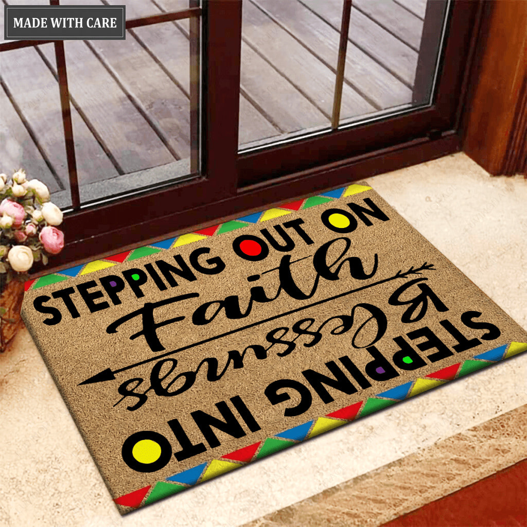 Stepping Out On Faith Stepping Into Blessings Doormat