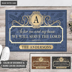 Color Elegance Family Home Serve The Lord Personalized Doormat