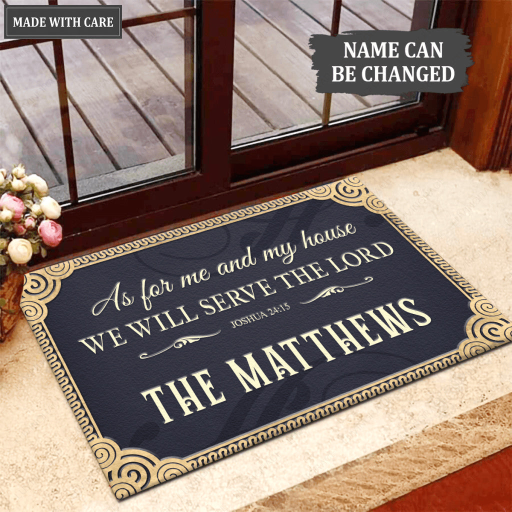 Decorative Entry Serve The Lord Personalized Doormat