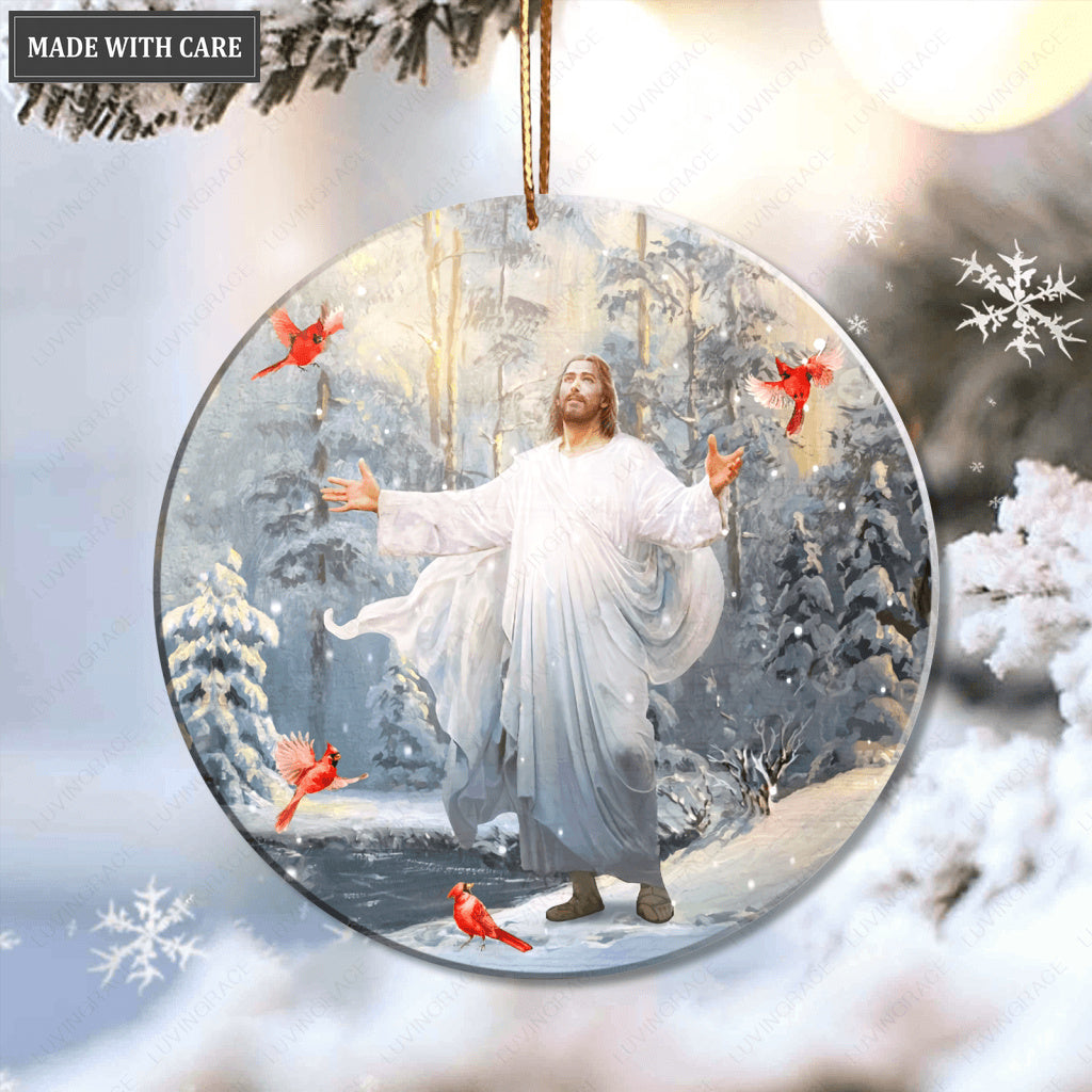 Jesus And Cardinals Ornament