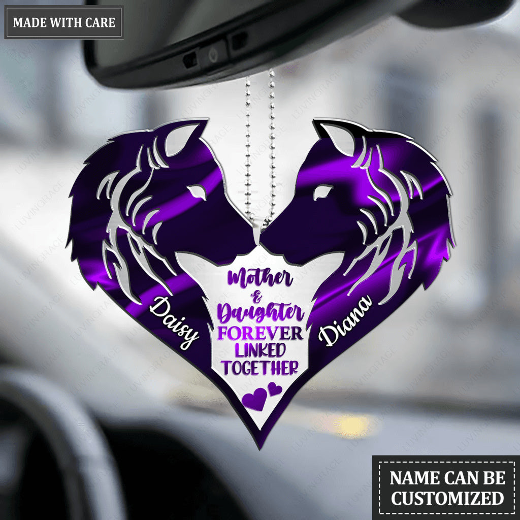 Hologram Wolves Mother And Daughter Personalized Ornament