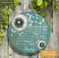 Personalized Dandelion By Glory Wood Circle Sign