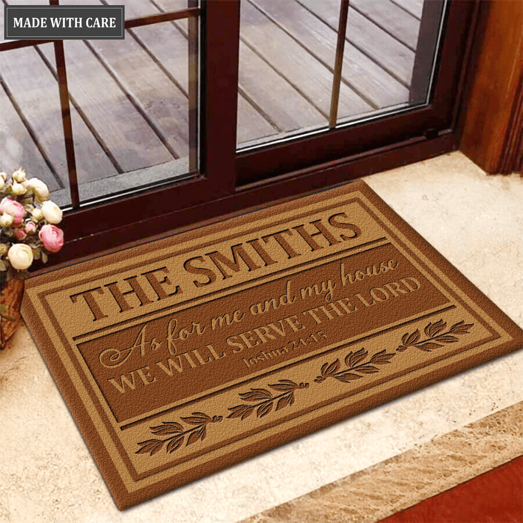 Personalized We Will Server The Lord Doormat