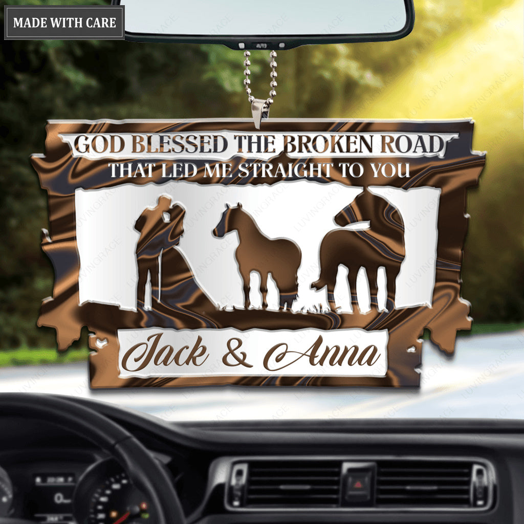 Silhouette Horse Love God Blessed Personalized Ornament