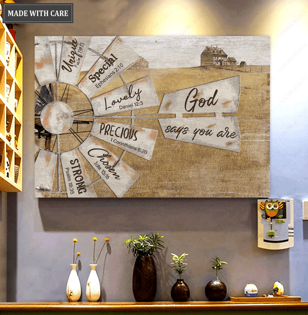 God Says You Are Windmill Wall Art