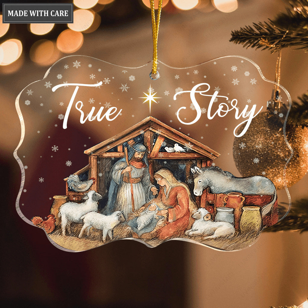 Christmas Snow True Story Transparent Ornament