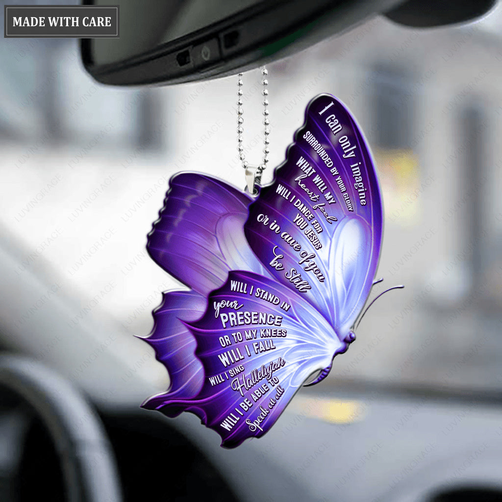 Surrounded By The Glory Purple Flying Butterfly Ornament