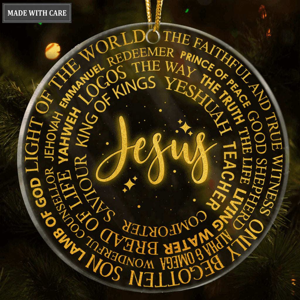 Glitter Golden Name Of God Transparent Ornament
