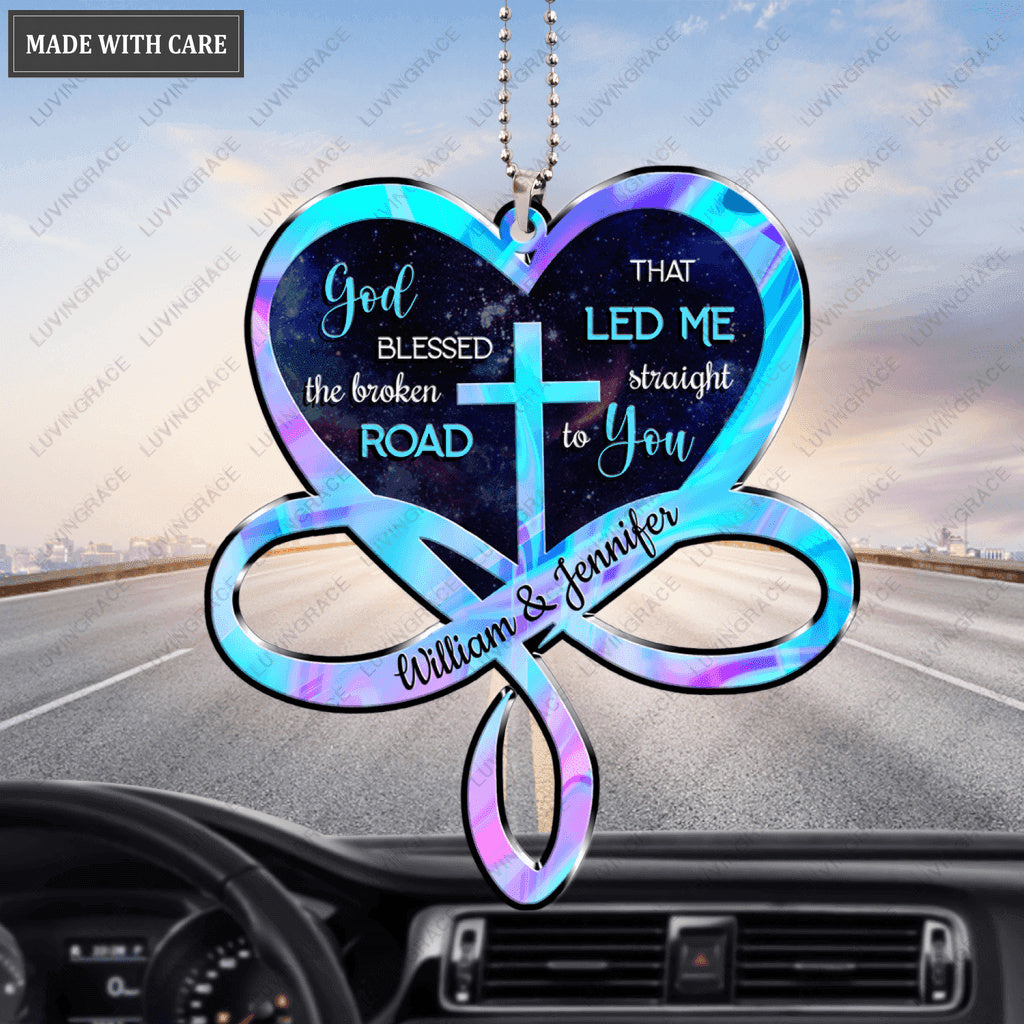 Hologram Infinity Heart God Blessed Personalized Ornament