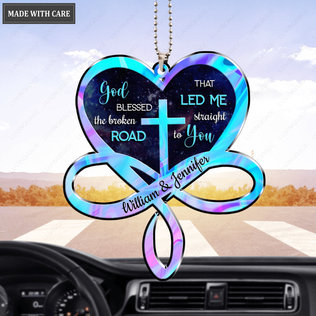 Hologram Infinity Heart God Blessed Personalized Ornament