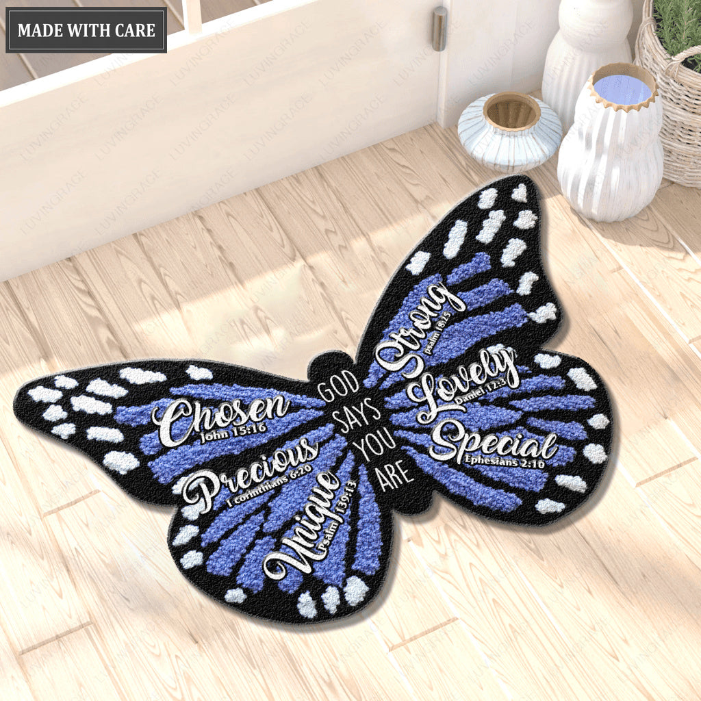 Gorgeous Butterfly God Says You Are Shaped Doormat
