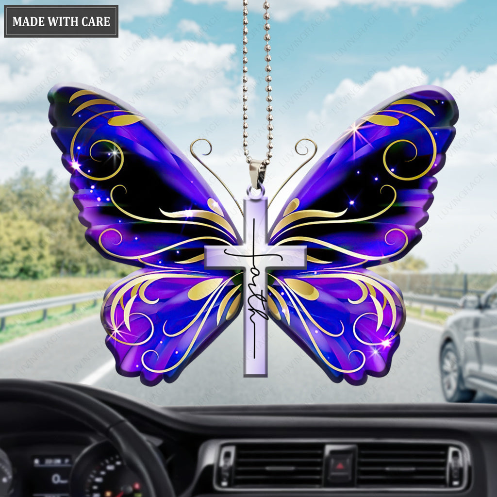 Magic Butterfly Cross Ornament