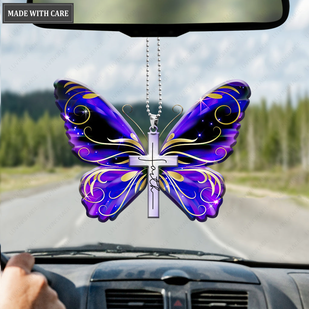 Magic Butterfly Cross Ornament