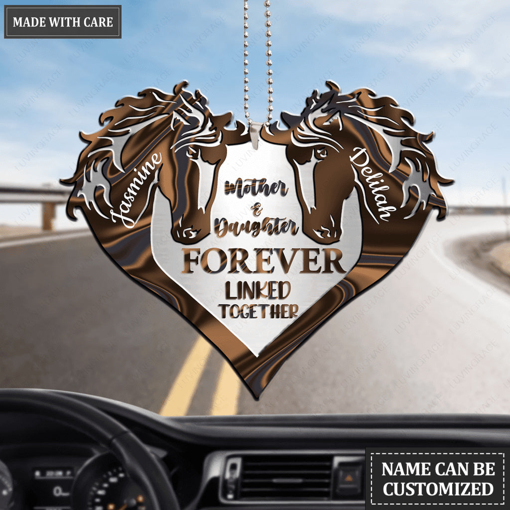 Mother And Daughter Hologram Horses Personalized Ornament