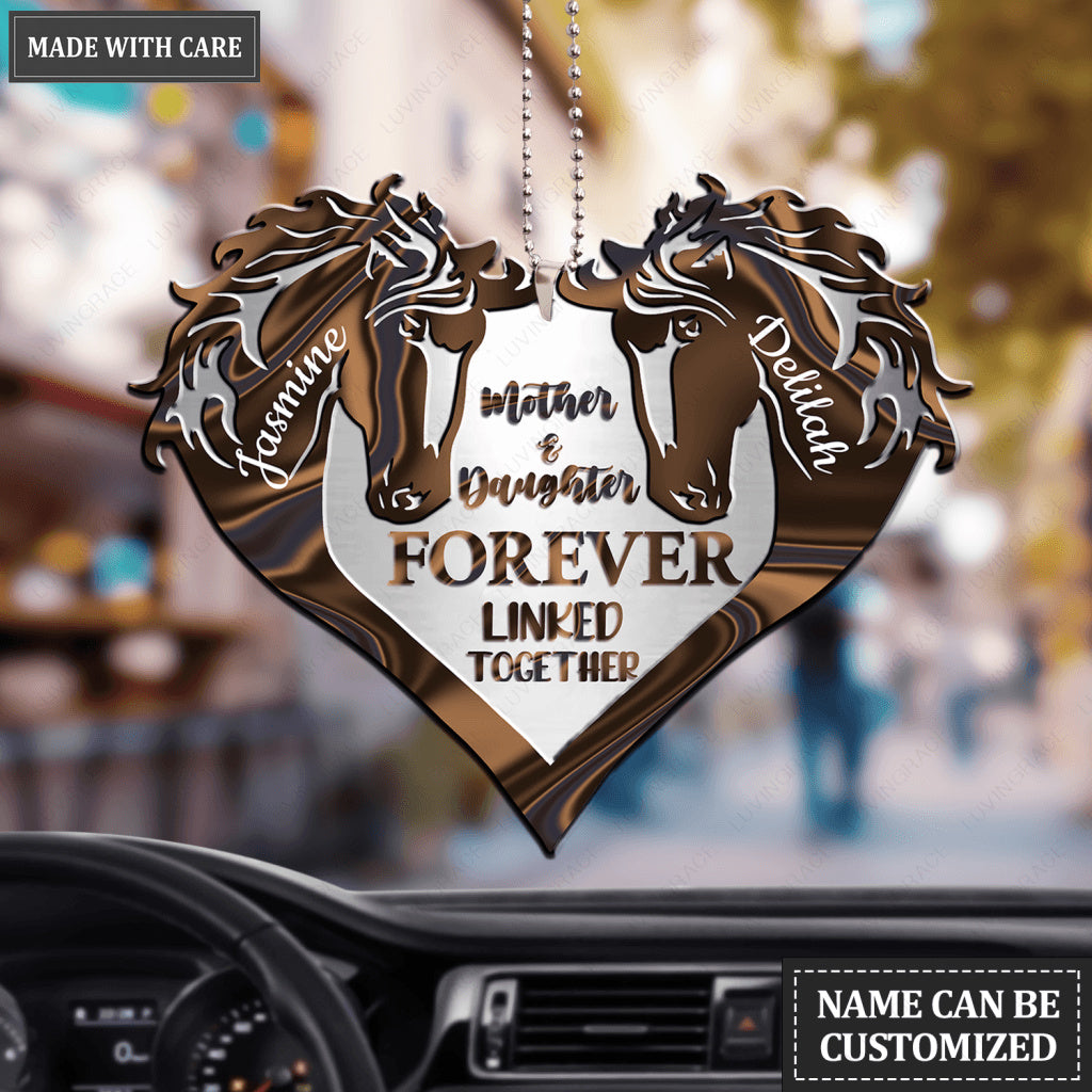 Mother And Daughter Hologram Horses Personalized Ornament