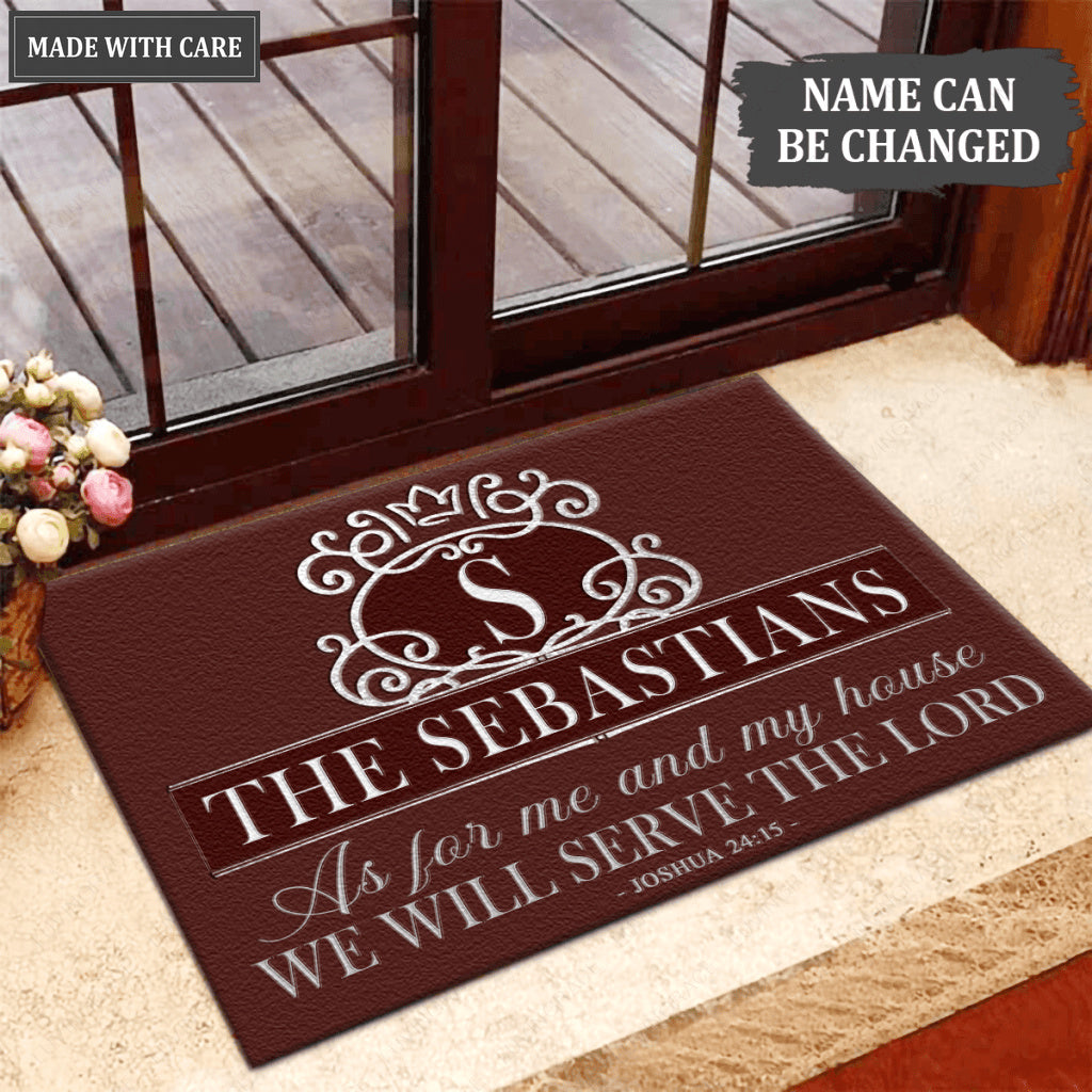 Luvingrace L68 Royal Monogram Collection As For My House Personalized Doormat