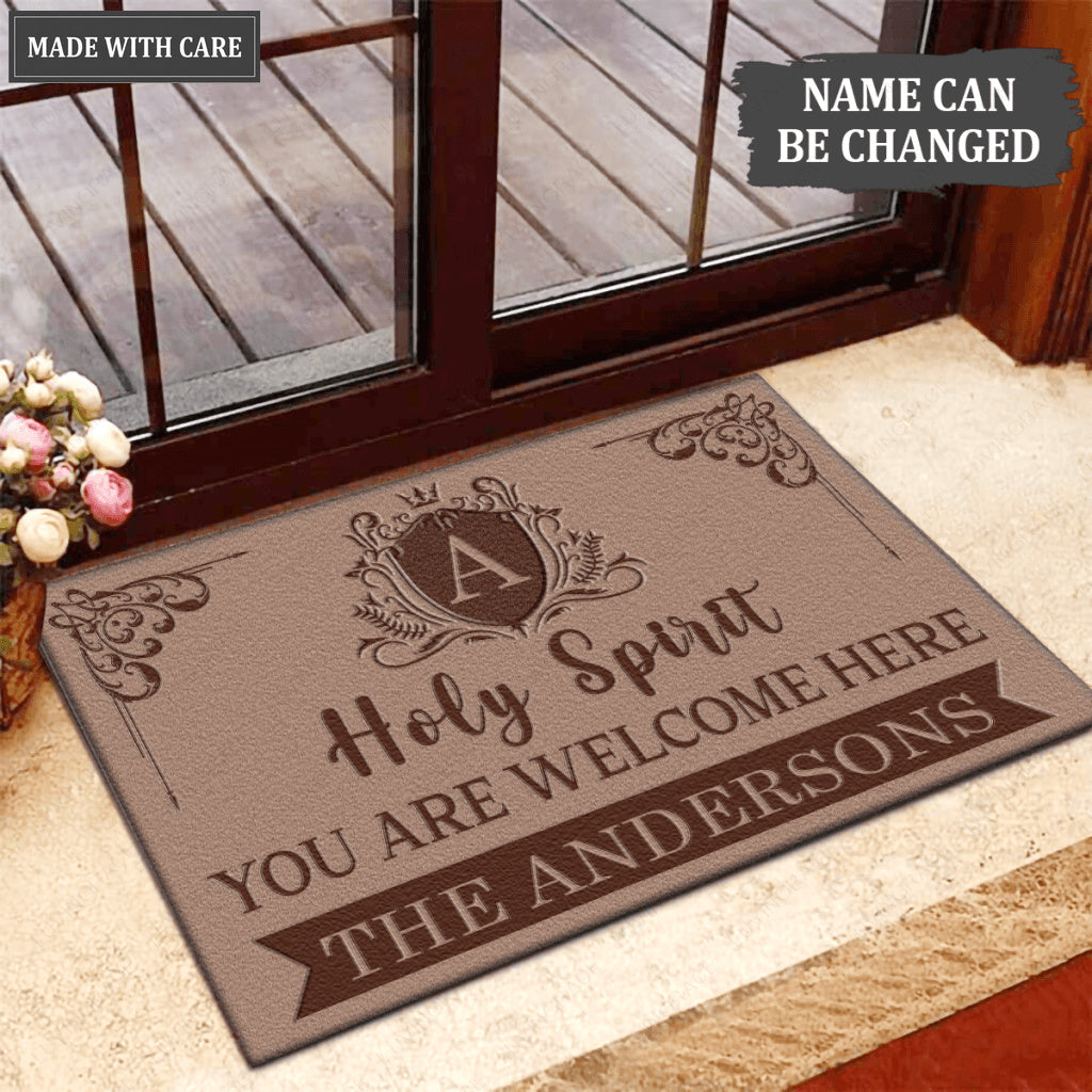 Luvingrace L72 Luxury Monogram Collection Holy Spirit Personalized Doormat