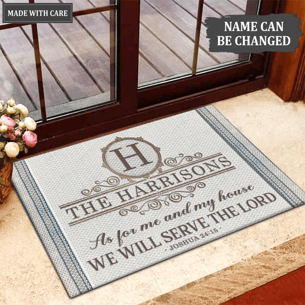 Luvingrace L81 Vintage Monogram Collection As For My House Personalized Doormat