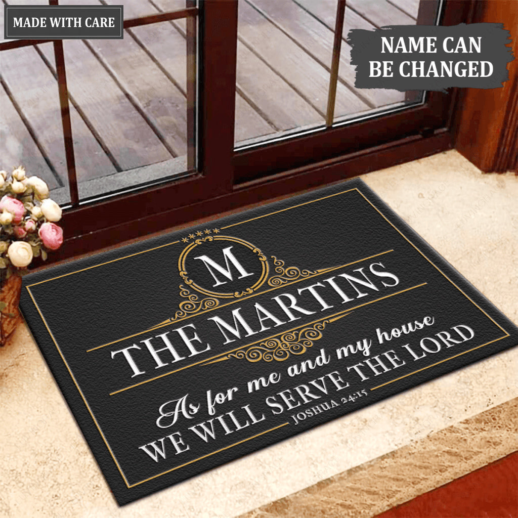 Luvingrace L83 Vintage Monogram Collection As For My House Personalized Doormat